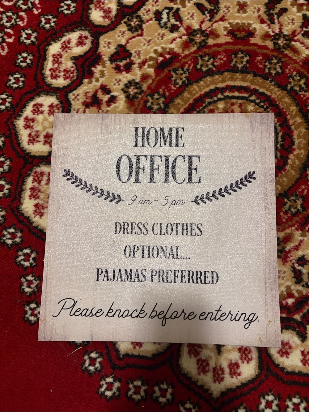 Rustic Home Office Sign – Neutral White and Black